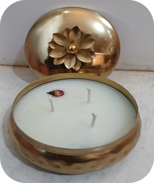 Floral Urli Pack of One with 3 wicks-S10