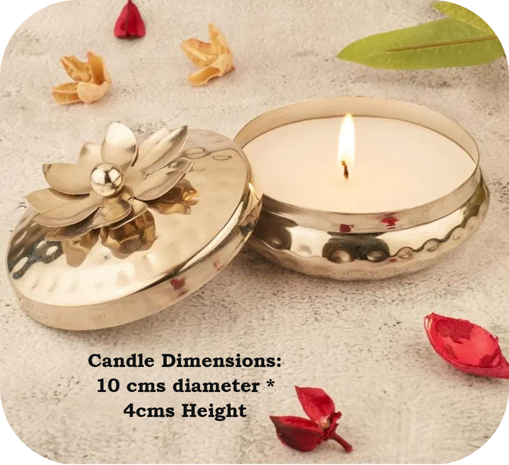Floral Urli Pack of One with 3 wicks-S10