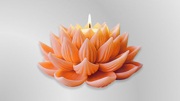 Big Lotus Candle set of 1-F19