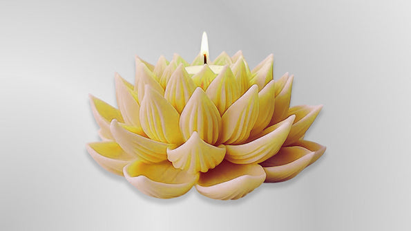 Big Lotus Candle set of 1-F19