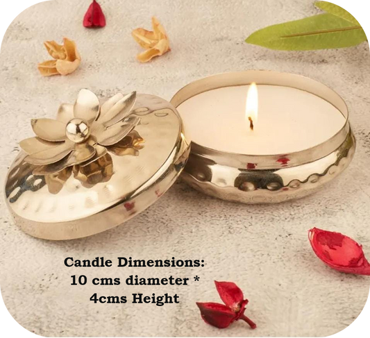 Floral Urli Pack of One with 3 wicks-S10