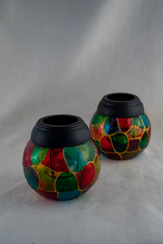 Zari Stand Tlite Candle Holder Set of 1-D9